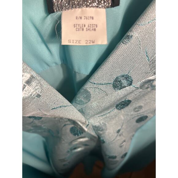 Vintage Night Moods By Samantha O Duster Jacket Mint Green and Metallic Size 22W - Picture 5 of 7